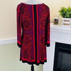 STYLE & Co  Red and Black Boho Pullover Dress S NWOT